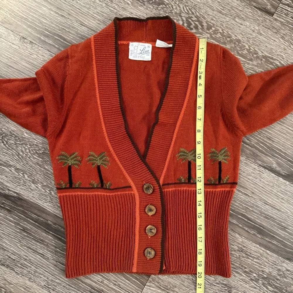 Little Lisa Vintage Palm Tree Cardigan - Picture 7 of 8